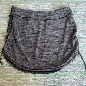 Gray Ruched Mini Skirt